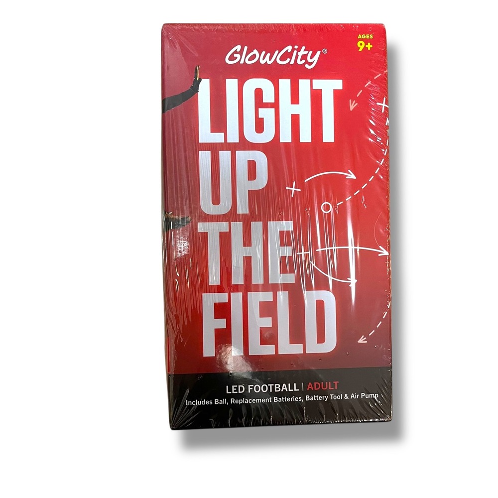 GlowCity Light Up The Field LED Football Adult 10.3 Inch Impact Activated & Pump